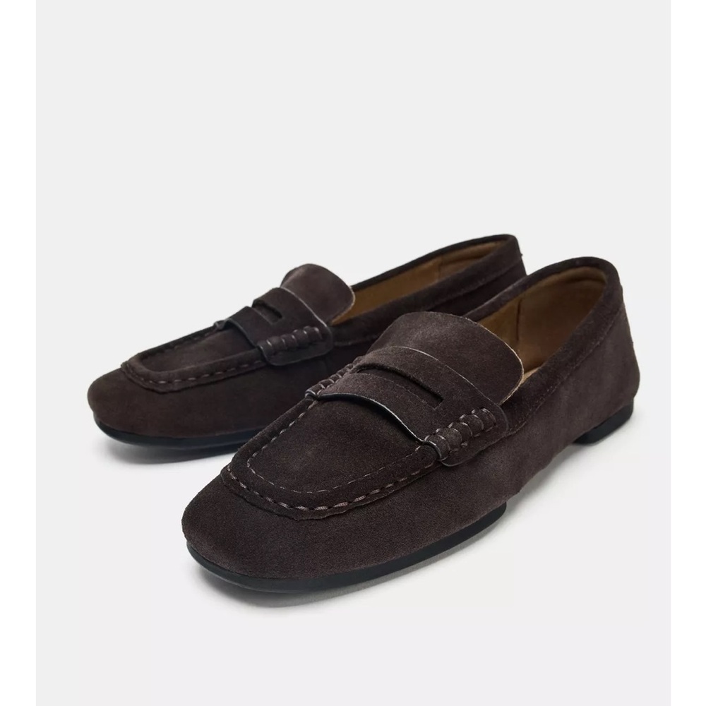 Zara Women's split leather Loafers